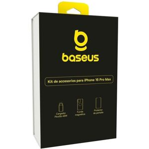 Kit Baseus iPhone 16 Pro Max Chargeur 45W + Coque Transparente + Protection Écran - Publicité Kit Baseus iPhone 16 Pro Max Chargeur 45W + Coque Transparente + Protection Écran - Publicité