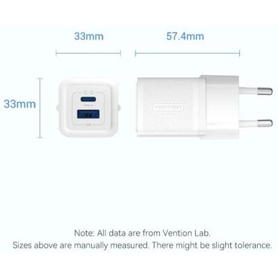 Chargeur Mural Vention FEQB0-EU - USB-C, USB-A, 30W - Noir - Publicité Chargeur Mural Vention FEQB0-EU - USB-C, USB-A, 30W - Noir - Publicité