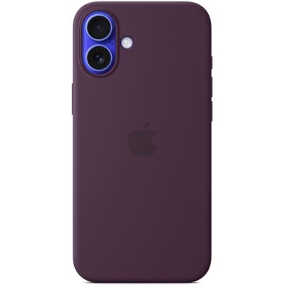 Coque en silicone Apple Plum avec MagSafe pour iPhone 16 Plus - Publicité Coque en silicone Apple Plum avec MagSafe pour iPhone 16 Plus - Publicité