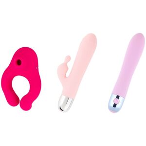Kit de jouets sexuels Hugbox : vibromasseur clitoridien/lapin/point G - Publicité Kit de jouets sexuels Hugbox : vibromasseur clitoridien/lapin/point G - Publicité