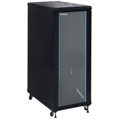 Armoire Rack Phasak PHO 6632 32U 600x600 verre trempé ventilation efficace - Publicité Armoire Rack Phasak PHO 6632 32U 600x600 verre trempé ventilation efficace - Publicité