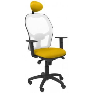 piqueras-y-crespo Piqueras y Crespo Chaise Jorquera en maille blanche, assise jaune Bali avec tête de lit fixe - Publicité piqueras-y-crespo Piqueras y Crespo Chaise Jorquera en maille blanche, assise jaune Bali avec tête de lit fixe - Publicité