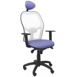 piqueras-y-crespo Piqueras y Crespo Chaise Jorquera en maille blanche, siège Bali avec tête de lit fixe bleu clair - Publicité piqueras-y-crespo Piqueras y Crespo Chaise Jorquera en maille blanche, siège Bali avec tête de lit fixe bleu clair - Publicité