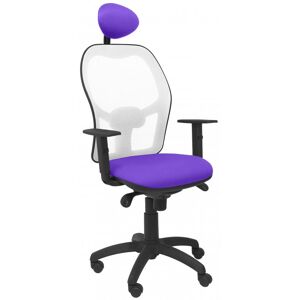 piqueras-y-crespo Piqueras y Crespo Chaise Jorquera en maille blanche, assise Bali lilas avec tête de lit fixe - Publicité piqueras-y-crespo Piqueras y Crespo Chaise Jorquera en maille blanche, assise Bali lilas avec tête de lit fixe - Publicité
