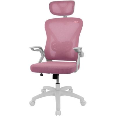 Chaise ergonomique Drift DRAIR35 rose, dossier en maille, accoudoirs rabattables, base nylon - Publicité Chaise ergonomique Drift DRAIR35 rose, dossier en maille, accoudoirs rabattables, base nylon - Publicité