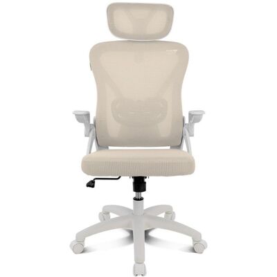 Chaise ergonomique Drift DRAIR35 dossier maille base nylon blanche accoudoirs pliables - Publicité Chaise ergonomique Drift DRAIR35 dossier maille base nylon blanche accoudoirs pliables - Publicité