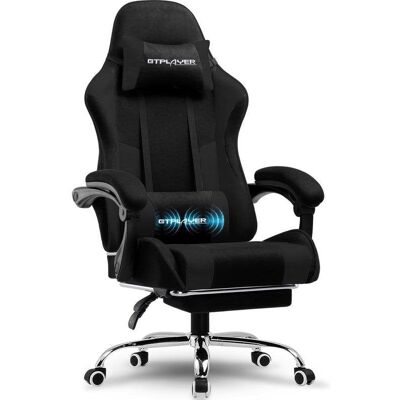 Chaise Gaming GTPLAYER Repos-pieds Massage Lumbar - Publicité Chaise Gaming GTPLAYER Repos-pieds Massage Lumbar - Publicité