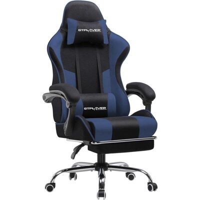 Chaise gaming GTPLAYER Repos-Pieds Massage Lombaire - Publicité Chaise gaming GTPLAYER Repos-Pieds Massage Lombaire - Publicité