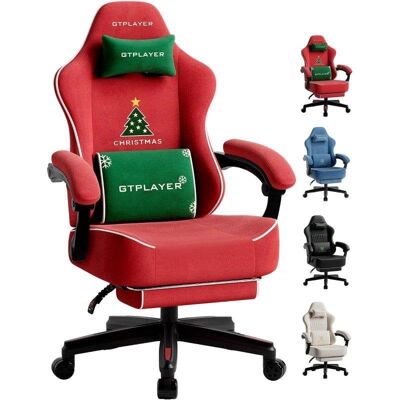 Chaise Gaming GTPLAYER Repos-pieds Siège Large Velours - Publicité Chaise Gaming GTPLAYER Repos-pieds Siège Large Velours - Publicité