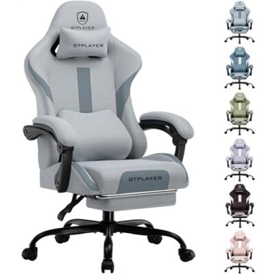 Chaise Gaming GTPLAYER Ergonomique Réglable Tissu Respirant Grise - Publicité Chaise Gaming GTPLAYER Ergonomique Réglable Tissu Respirant Grise - Publicité