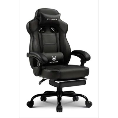 Chaise Gaming GTPLAYER avec Repose-pieds, Support Lombaire, Réglable 155° - Publicité Chaise Gaming GTPLAYER avec Repose-pieds, Support Lombaire, Réglable 155° - Publicité