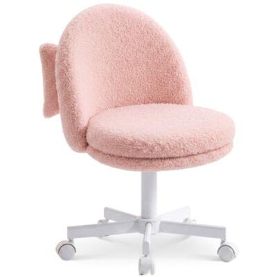 Chaise de bureau GTPLAYER réglable sans accoudoirs avec dossier en peluche rose - Publicité Chaise de bureau GTPLAYER réglable sans accoudoirs avec dossier en peluche rose - Publicité