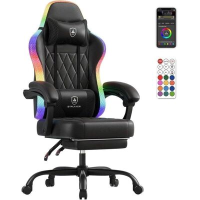 Chaise Gaming GTPLAYER LED RGB Poche Arriere Telecommande - Publicité Chaise Gaming GTPLAYER LED RGB Poche Arriere Telecommande - Publicité