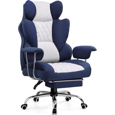 Chaise Gaming GTPLAYER avec Support Lombaire, Repose-Pieds, 180kg Bleu - Publicité Chaise Gaming GTPLAYER avec Support Lombaire, Repose-Pieds, 180kg Bleu - Publicité