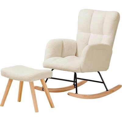 Chaise berçante GTPLAYER Teddy Beige 136 kg - Publicité Chaise berçante GTPLAYER Teddy Beige 136 kg - Publicité