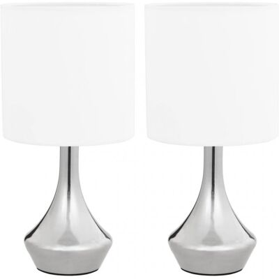 Ensemble de Lampes de Table vidaXL - Capteur Tactile Blanc E14 - Publicité Ensemble de Lampes de Table vidaXL - Capteur Tactile Blanc E14 - Publicité