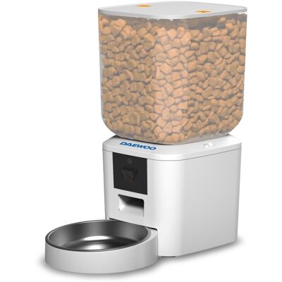 Distributeur automatique de croquettes Daewoo D-QQ029-7L, 7 L, Wi-Fi 5 GHz, ABS, acier inoxydable, blanc - Publicité Distributeur automatique de croquettes Daewoo D-QQ029-7L, 7 L, Wi-Fi 5 GHz, ABS, acier inoxydable, blanc - Publicité
