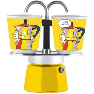 Cafetière italienne Bialetti 0001405 Jaune 2 Tasses compacte design moderne - Publicité Cafetière italienne Bialetti 0001405 Jaune 2 Tasses compacte design moderne - Publicité