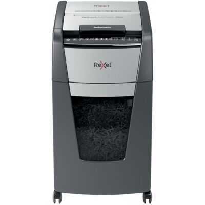 Destructeur de papier Rexel Optimum Auto+ 300X noir à alimentation automatique - Publicité Destructeur de papier Rexel Optimum Auto+ 300X noir à alimentation automatique - Publicité