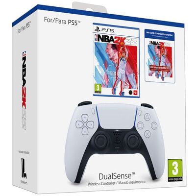 Sony DualSense PS5 + Jeu NBA 2K22 Standard Edition + Pack NBA 2K22 Jumpstart - Publicité Sony DualSense PS5 + Jeu NBA 2K22 Standard Edition + Pack NBA 2K22 Jumpstart - Publicité