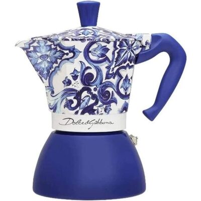 Cafetera Espresso Bialetti Dolce & Gabbana Blue Mediterraneo 6 tasses induction - Publicité Cafetera Espresso Bialetti Dolce & Gabbana Blue Mediterraneo 6 tasses induction - Publicité