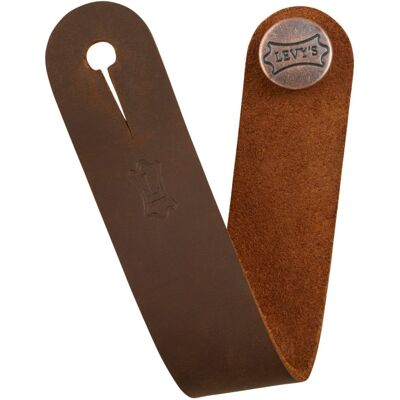 Levys Leather Headstock Strap Adapter Brown - Publicité Levys Leather Headstock Strap Adapter Brown - Publicité