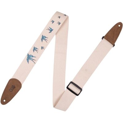 Levys Nature 2" Cotton Guitar Strap Blue Birds - Publicité Levys Nature 2" Cotton Guitar Strap Blue Birds - Publicité