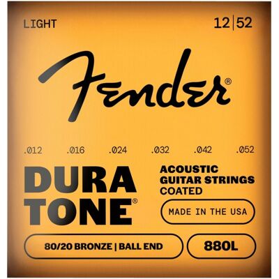 Fender Dura-Tone 880L Acoustic Guitar Strings Coated 80/20 Bronze Gauges .012-.052 - Publicité Fender Dura-Tone 880L Acoustic Guitar Strings Coated 80/20 Bronze Gauges .012-.052 - Publicité