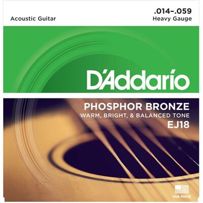 DAddario EJ18 Phosphor Bronze Heavy 14-59 - Publicité DAddario EJ18 Phosphor Bronze Heavy 14-59 - Publicité