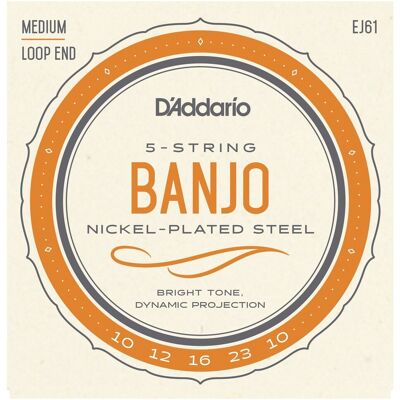 DAddario EJ61 5 String Banjo Strings Nickel Light 10-23 - Publicité DAddario EJ61 5 String Banjo Strings Nickel Light 10-23 - Publicité