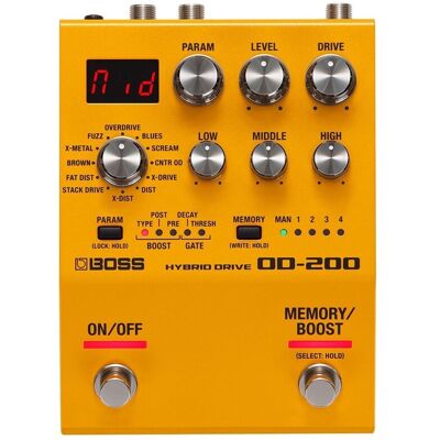 Boss OD-200 Hybrid Drive Pedal - Publicité Boss OD-200 Hybrid Drive Pedal - Publicité
