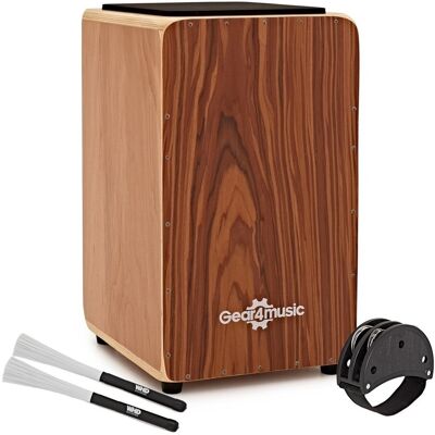 Cajon by Gear4music Sapele with Bag and Accessories - Publicité Cajon by Gear4music Sapele with Bag and Accessories - Publicité