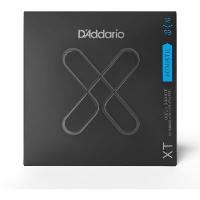 DAddario XTABR1253 XT 80/20 Bronze Light Acoustic Strings 12-53 - Publicité DAddario XTABR1253 XT 80/20 Bronze Light Acoustic Strings 12-53 - Publicité
