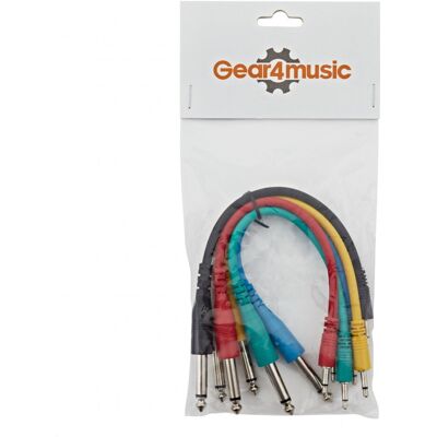 Mono 3.5mm to 6.3mm Jack Patch Cable 20cm 6 Pack by Gear4music - Publicité Mono 3.5mm to 6.3mm Jack Patch Cable 20cm 6 Pack by Gear4music - Publicité