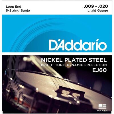 DAddario EJ60 5 String Banjo Strings Nickel Light 9-20 - Publicité DAddario EJ60 5 String Banjo Strings Nickel Light 9-20 - Publicité
