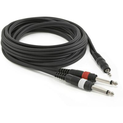 Gear4Music Stereo Minijack - Mono Jack (x2) Cable 6m - Publicité Gear4Music Stereo Minijack - Mono Jack (x2) Cable 6m - Publicité