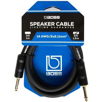 Boss Câble pour enceinte 15 m/5 pieds 14GA / 2x2.1 mm2 - Publicité Boss Câble pour enceinte 15 m/5 pieds 14GA / 2x2.1 mm2 - Publicité