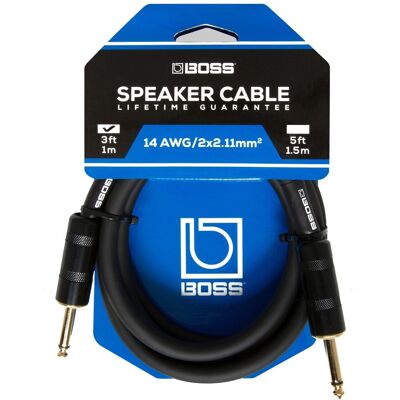 Boss Câble pour enceinte 1 m/3 pieds 14GA / 2x2.1 mm2 - Publicité Boss Câble pour enceinte 1 m/3 pieds 14GA / 2x2.1 mm2 - Publicité