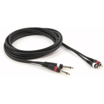 Gear4Music Essentials Dual Jack to RCA Phono Cable 3m - Publicité Gear4Music Essentials Dual Jack to RCA Phono Cable 3m - Publicité