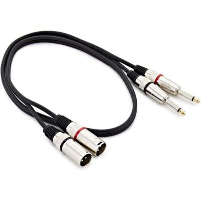Gear4Music XLR (M) - Jack Amp/Mixer Cable Dual Mono 1m - Publicité Gear4Music XLR (M) - Jack Amp/Mixer Cable Dual Mono 1m - Publicité
