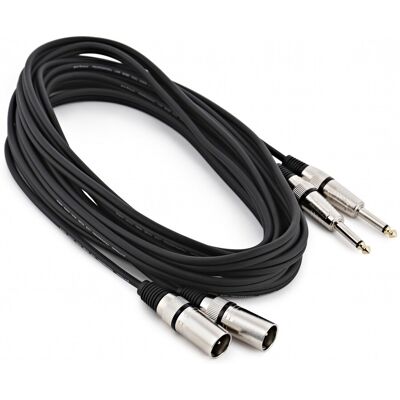 Gear4Music Essentials Dual XLR to Dual Jack Cable 9m - Publicité Gear4Music Essentials Dual XLR to Dual Jack Cable 9m - Publicité