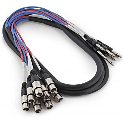 Gear4Music 8 x XLR (F) - TRS 6.35mm Jack Cable Loom 3m - Publicité Gear4Music 8 x XLR (F) - TRS 6.35mm Jack Cable Loom 3m - Publicité