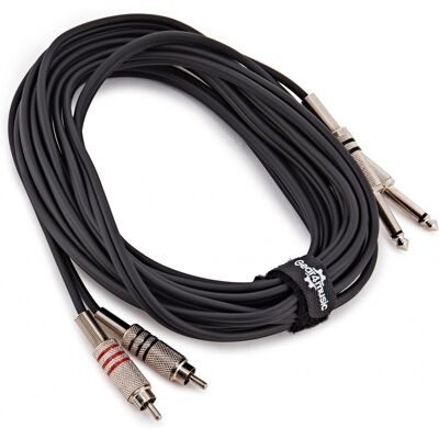 Gear4Music Phono - Dual Mono Jack Pro Cable 6m - Publicité Gear4Music Phono - Dual Mono Jack Pro Cable 6m - Publicité