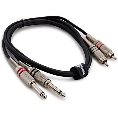 Gear4Music Phono - Dual Mono Jack Pro Cable 1m - Publicité Gear4Music Phono - Dual Mono Jack Pro Cable 1m - Publicité