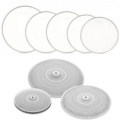 Gear4Music WHD Cymbales Faible-Volume + 5 Peaux Maillées - Pack Rock - Publicité Gear4Music WHD Cymbales Faible-Volume + 5 Peaux Maillées - Pack Rock - Publicité