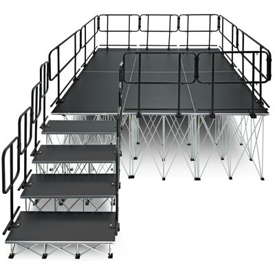 3m x 2m Portable Stage Kit by Gear4music 100cm - Publicité 3m x 2m Portable Stage Kit by Gear4music 100cm - Publicité