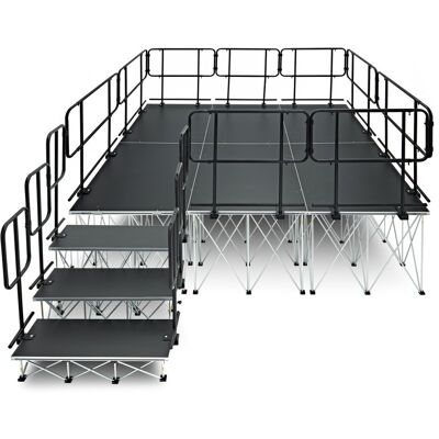 3m x 2m Portable Stage Kit by Gear4music 80cm - Publicité 3m x 2m Portable Stage Kit by Gear4music 80cm - Publicité