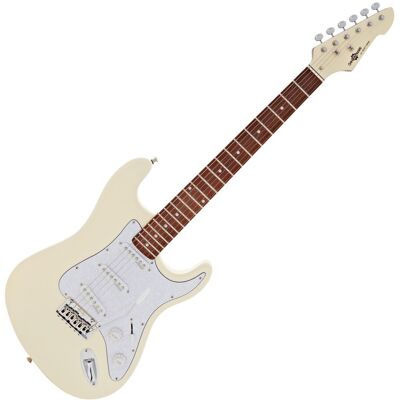 Guitare Électrique LA Select Legacy par Gear4music Vintage White - Publicité Guitare Électrique LA Select Legacy par Gear4music Vintage White - Publicité