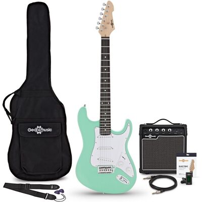 Gear4Music Guitare Électrique LA Seafoam Green Ampli de Guitare 10 W & Pack dAccessoires - Publicité Gear4Music Guitare Électrique LA Seafoam Green Ampli de Guitare 10 W & Pack dAccessoires - Publicité