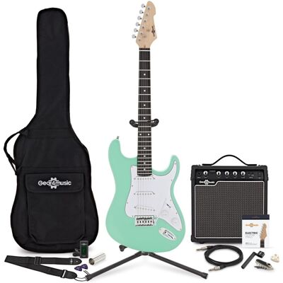 Gear4Music Guitare Électrique LA Seafoam Green Ampli de Guitare 15 W & Pack Complet dAccessoires - Publicité Gear4Music Guitare Électrique LA Seafoam Green Ampli de Guitare 15 W & Pack Complet dAccessoires - Publicité